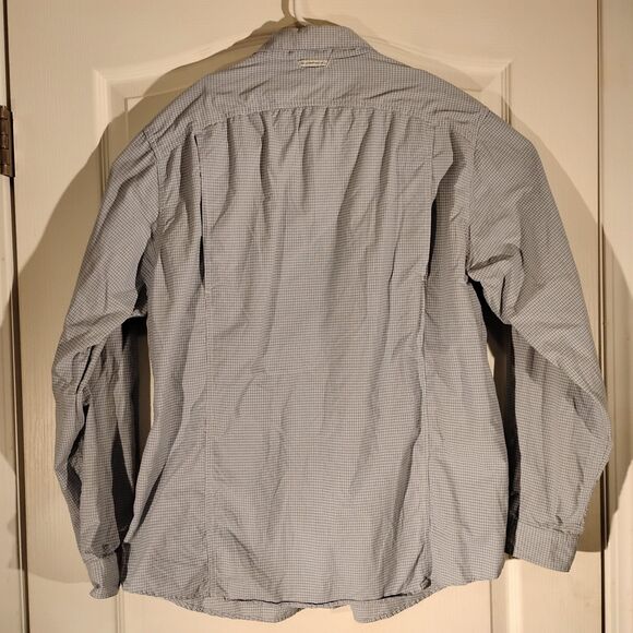 ExOfficio shirt mens L Large blue plaid insect shield snap vented fishing outdoo - Picture 9 of 10